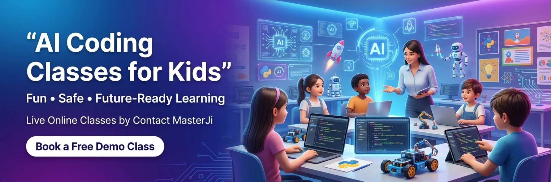 AI Coding Classes for Kids & AI for Kids _ Contact MasterJi
